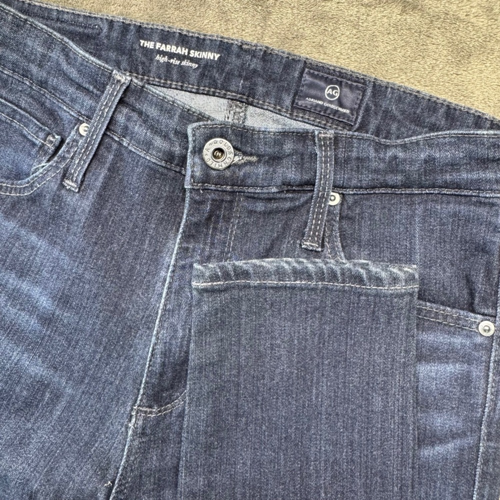 AG‎ Adriano Goldschmied Farrah High Rise Skinny Jeans Dark Wash Women's 27R
